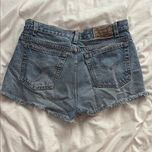 Levi's Blue Jean Shorts Distressed High-Waisted